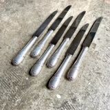 6 silver metal knives