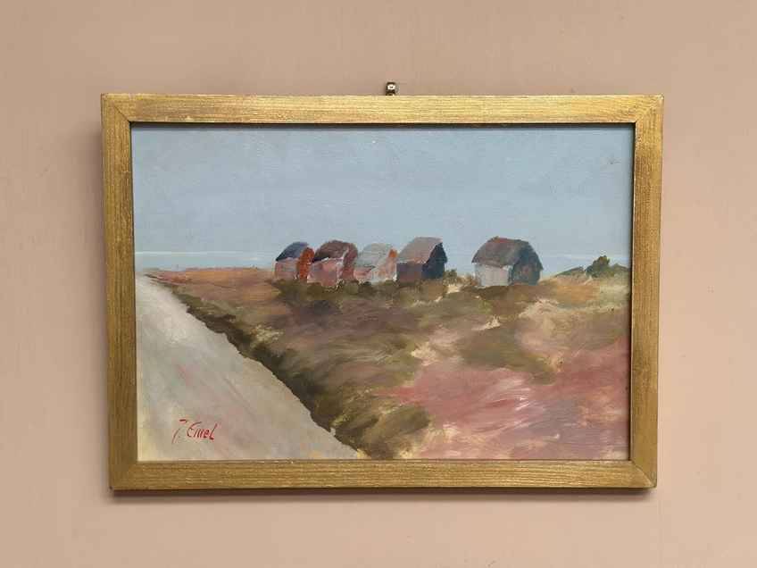 Original Swedish Oil on Panel – “Landskap”by J. Emel – Signed – Vintage