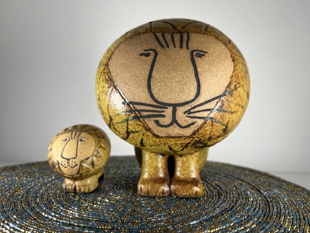 Lion Lisa Larson ceramic Gustavberg Sweden 1964 (a pair) | Selency
