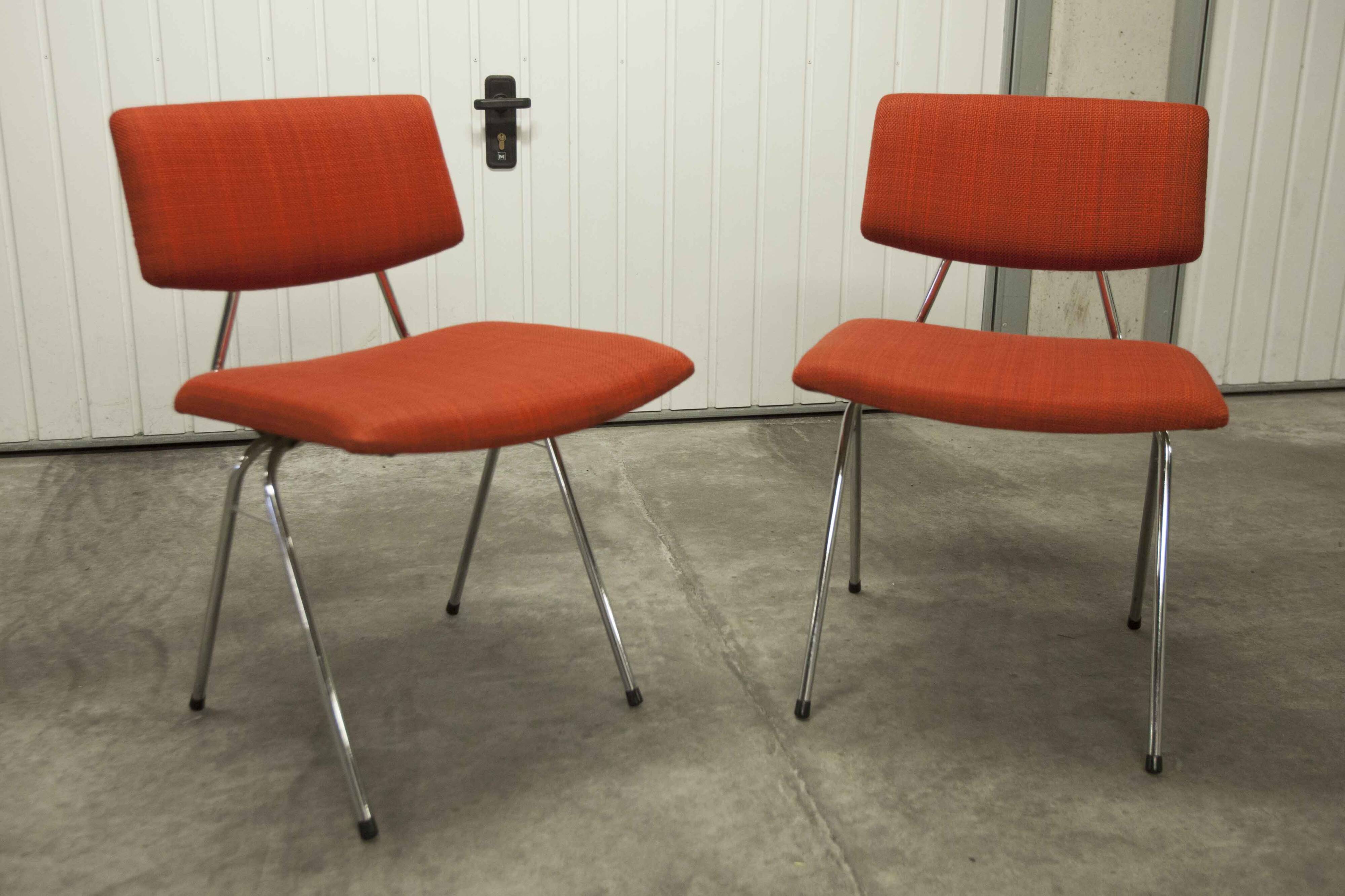 Pair of compass model chairs by Pierre Guariche for Les Huchers-Minvielle France 1955