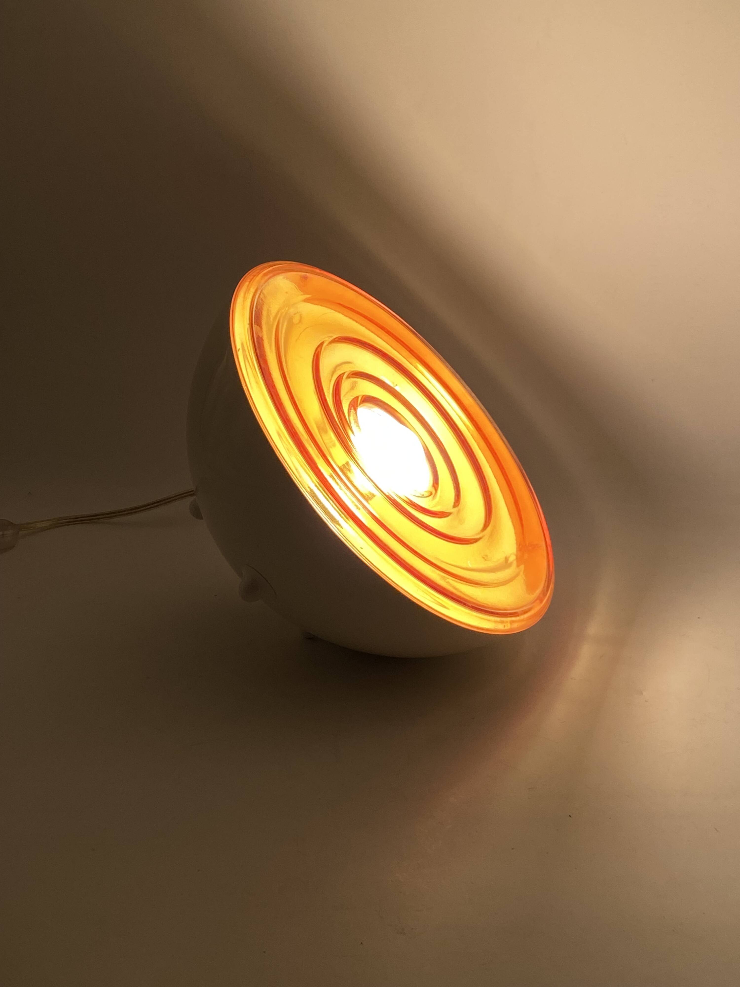 Space Age Orange glass table lamp, France 1970s