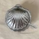 Stainless steel and glass shell butter dish with knife