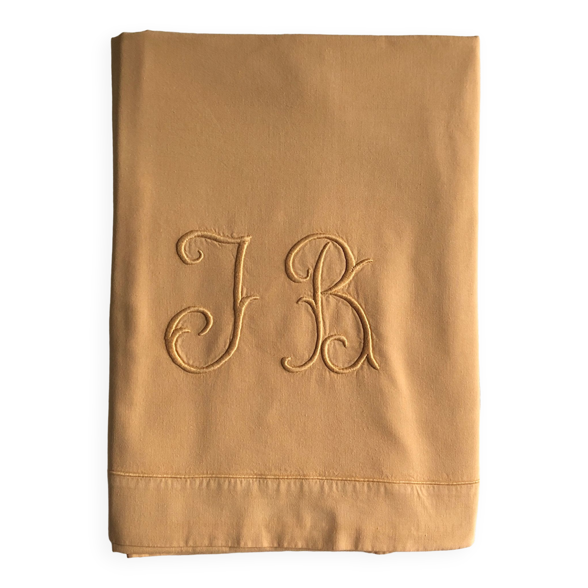 Old linen and yellow cotton sheet