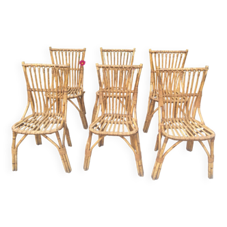 6 rattan chairs