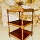 Art Deco Console with 3 levels, turned wood "Faux Bamboo", circa 1930s.