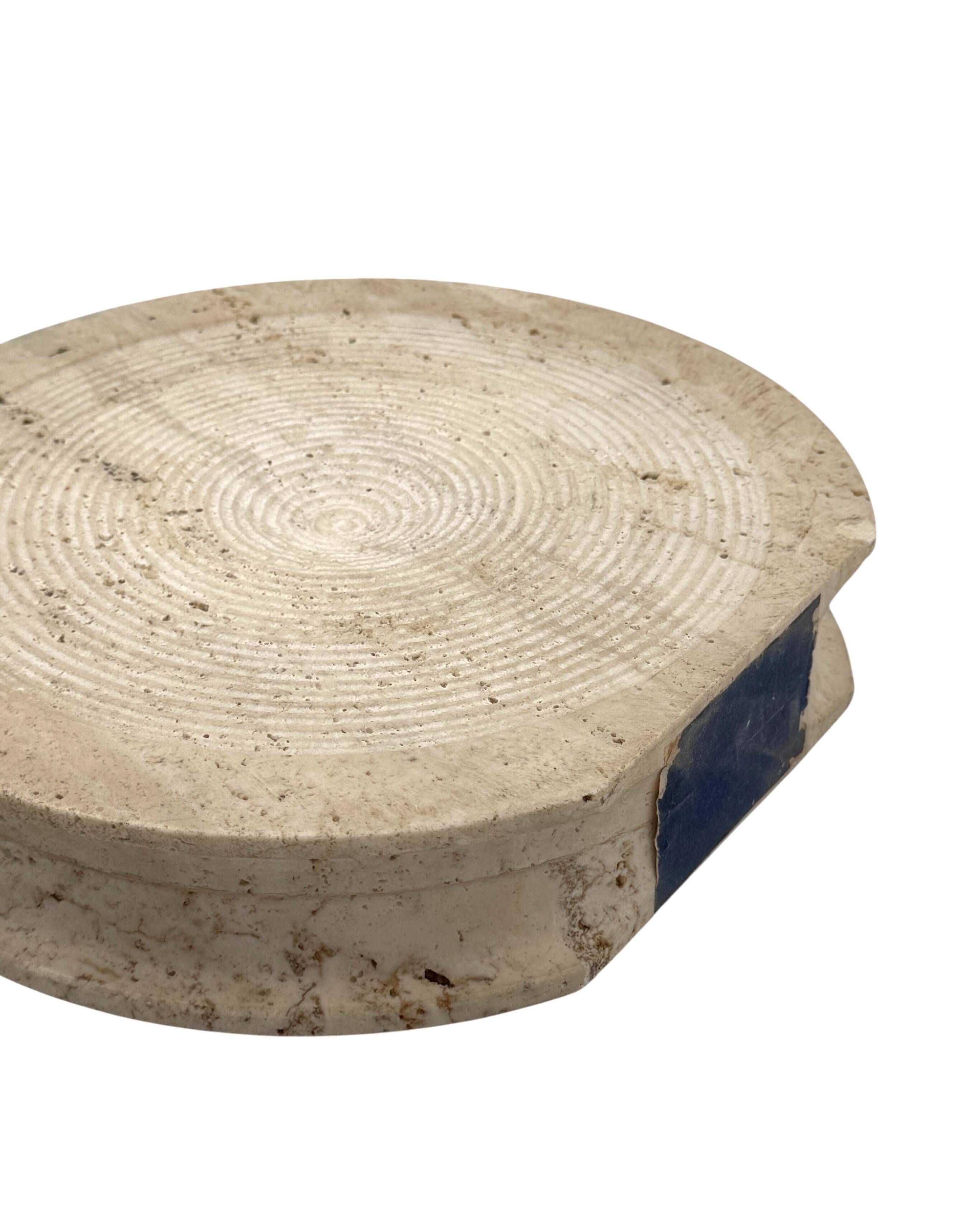 Mid-century modern travertine solifleur vase, Cerri Nestore, Italy, 1970s