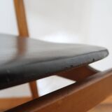 6 Scandinavian beech skai chairs