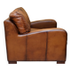 Hand-dyed leather vintage-style sofa