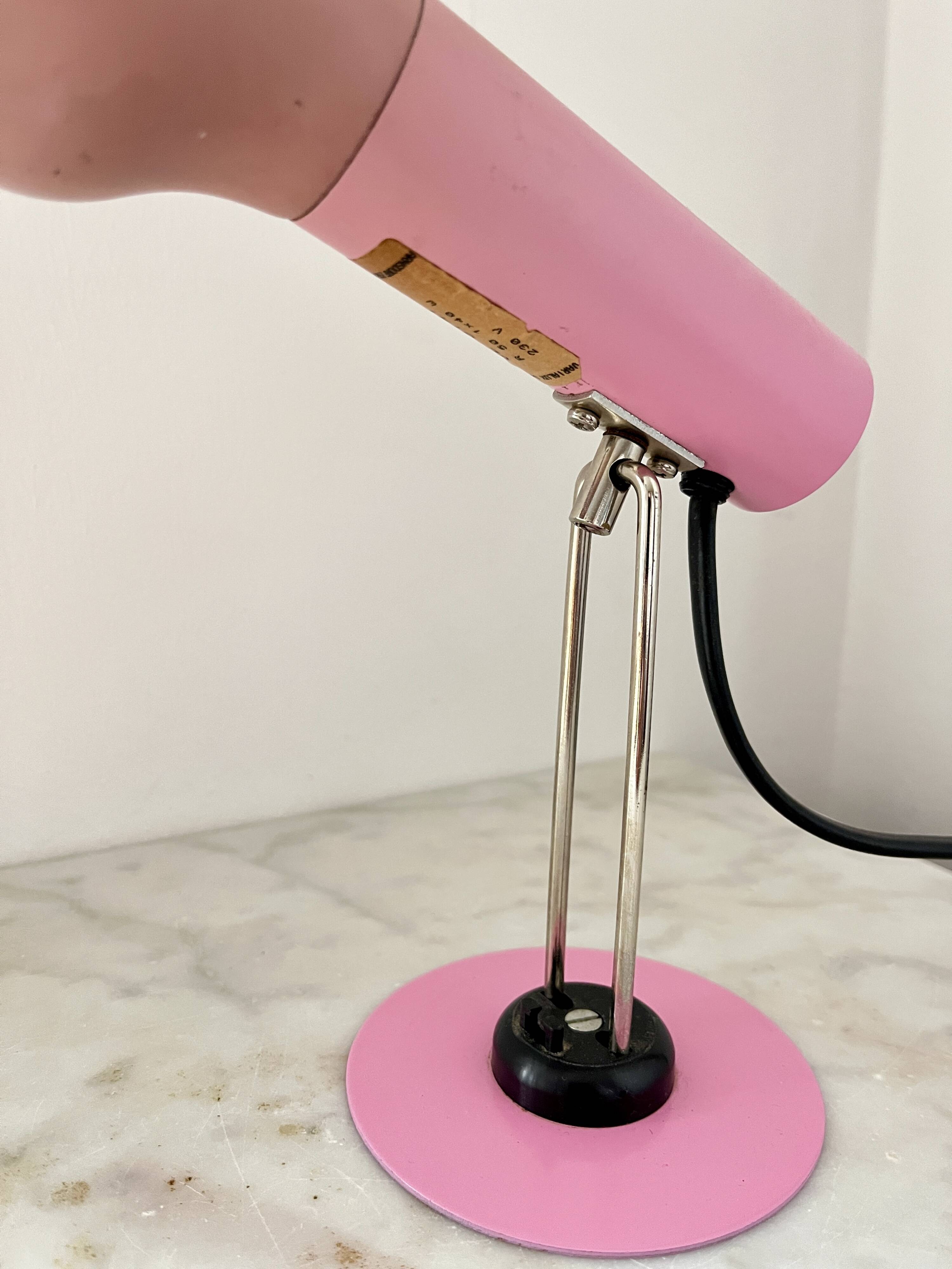 Vintage Varialux 3141 Pink Wall Table Adjustable Lamp, Industrial, GDR, 80s