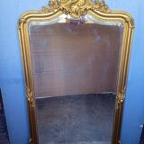 Miroir Louis XV bois doré ep XIX em - 144 cm