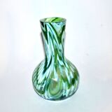 Murano? Modernist green filigree blown glass vase 1960