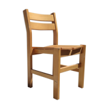 Chaise en pin vintage, ancien mobilier de station de ski