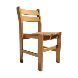 Vintage pine chair, old ski resort furniture