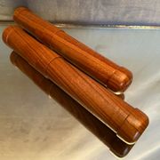 Pair of Havana cigar cases made of solid exotic wood