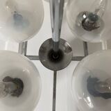 Space Age chandelier, Italian design, chrome and glass