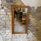 Rectangular solid pine mirror, brutalist style, circa 1980-90s