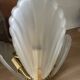 Frosted shell and gilded metal chandelier