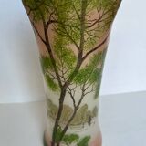 Legras painted frosted glass vase