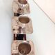 Four-headed candlestick in teak and chrome metal Scandinavian style / vintage 60s-70s