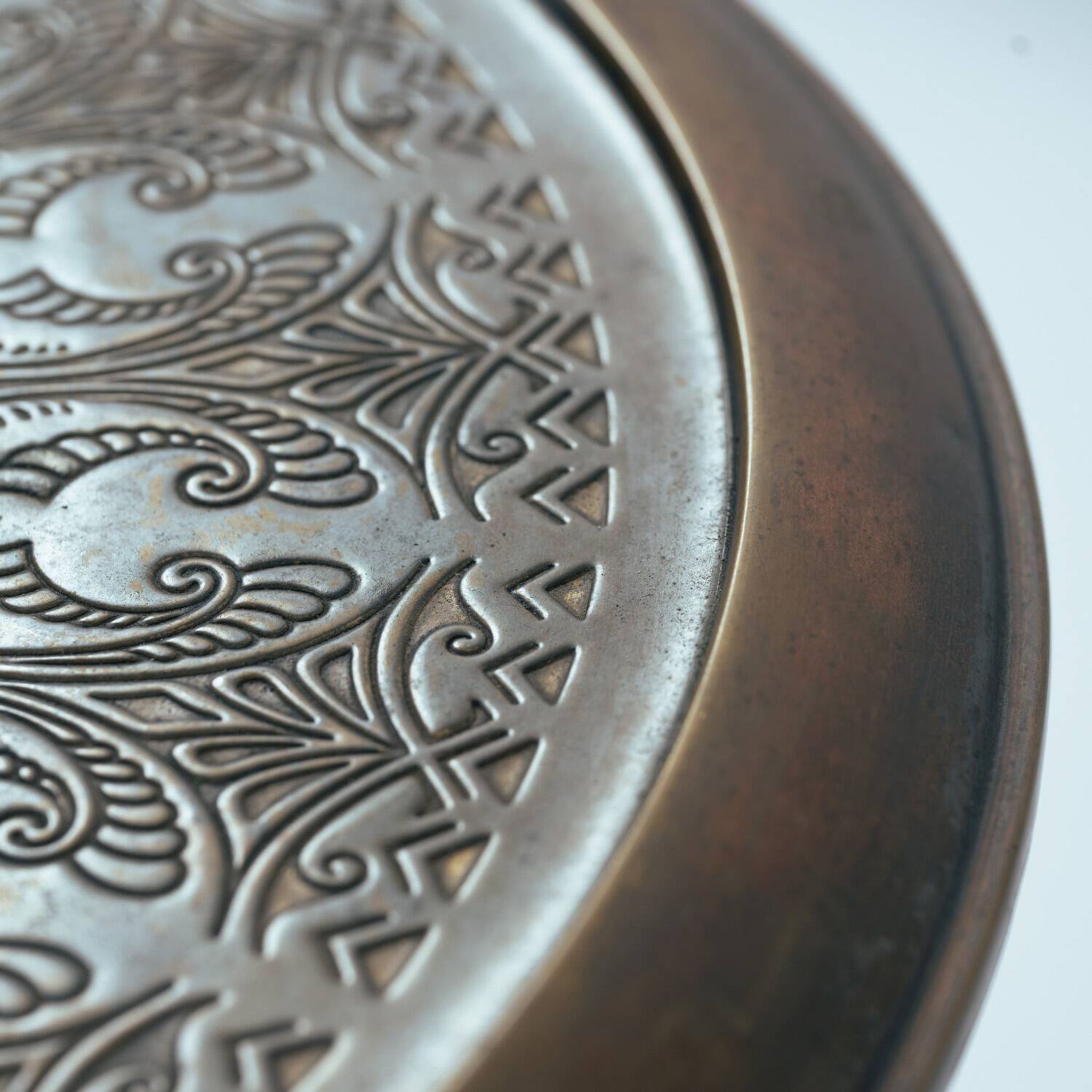 Dutch Art Nouveau occasional table with floral relief decor, 1920s