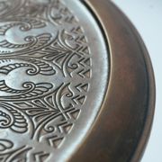 Dutch Art Nouveau occasional table with floral relief decor, 1920s