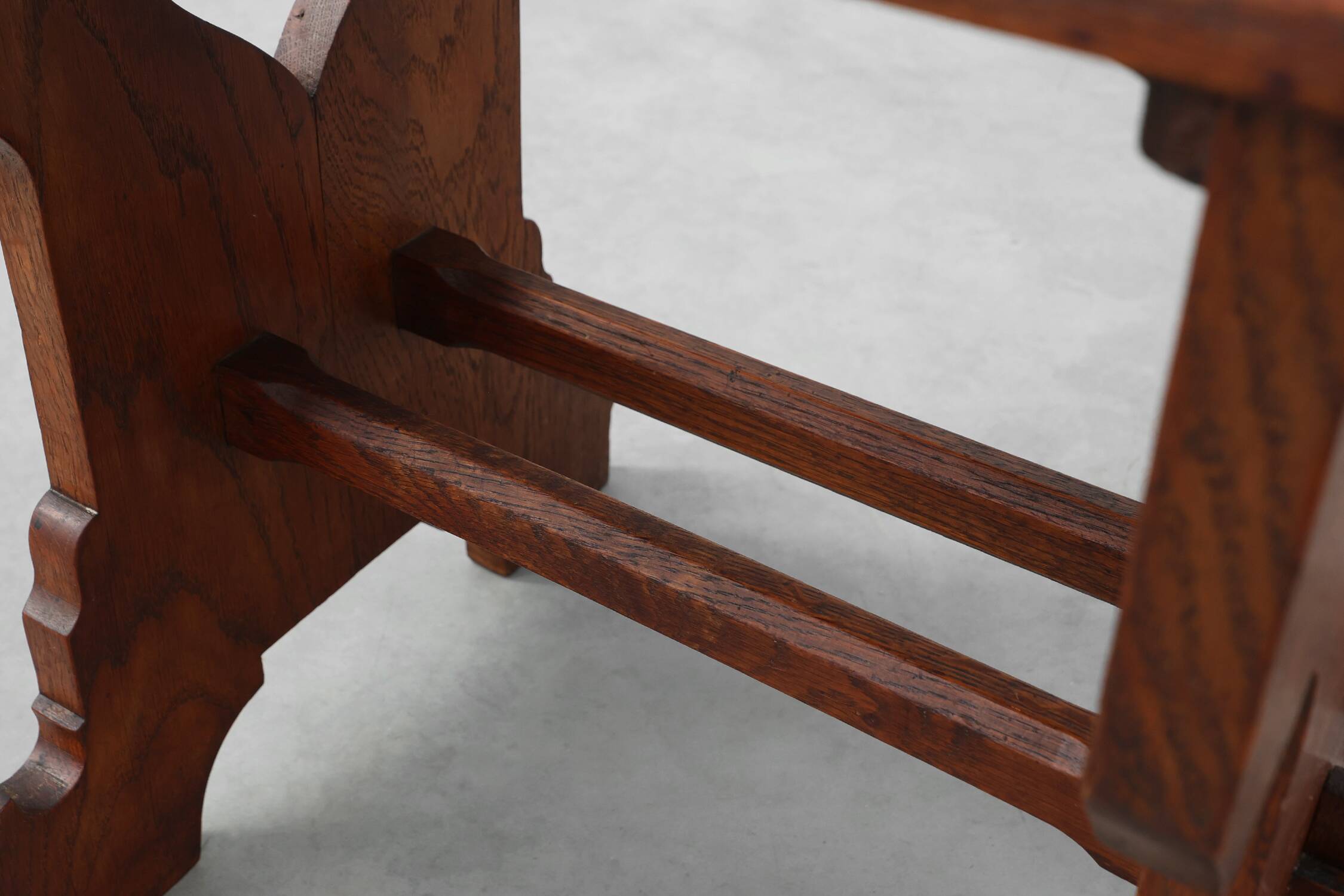 Belgian Arts & Crafts or Jugendstil Oak Stool, circa 1890