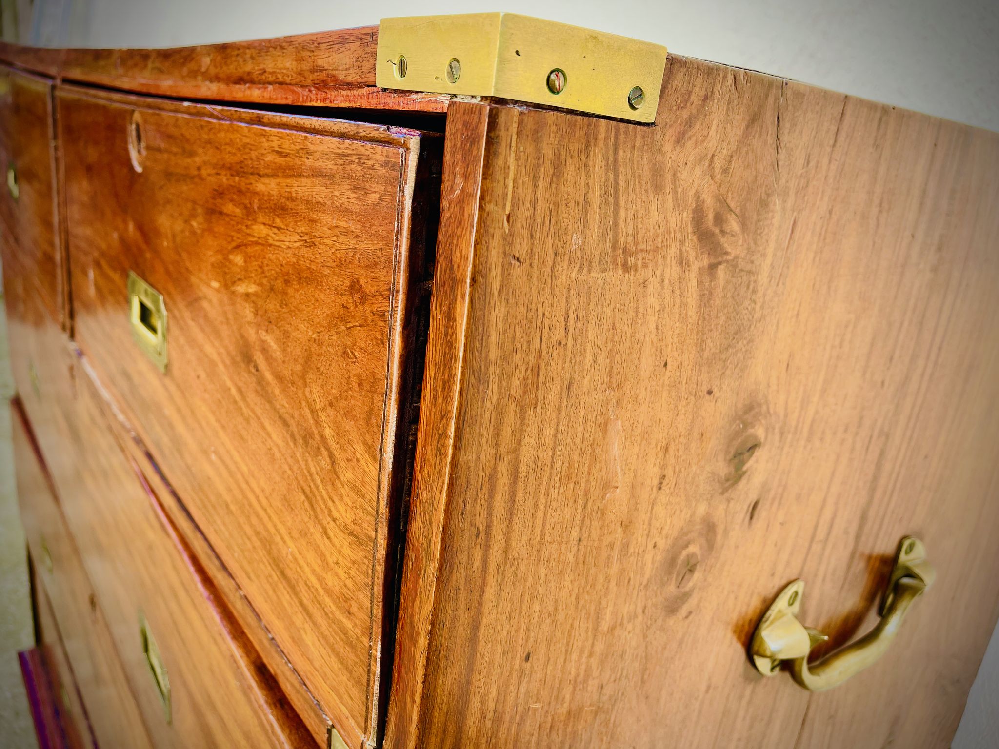 Commode de bateau en teck XIXe en deux parties