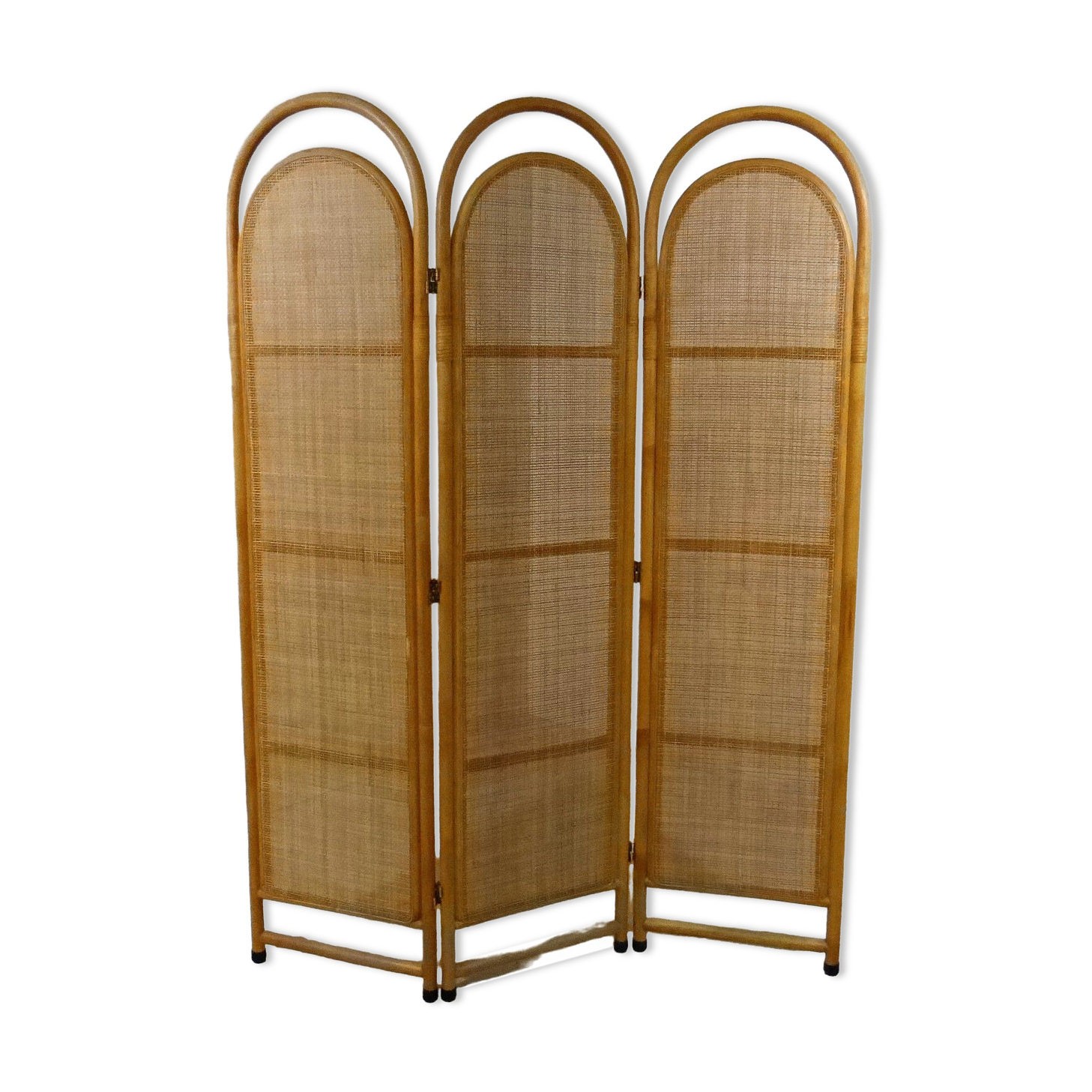 Rattan & wicker folding screen, 1980’s
