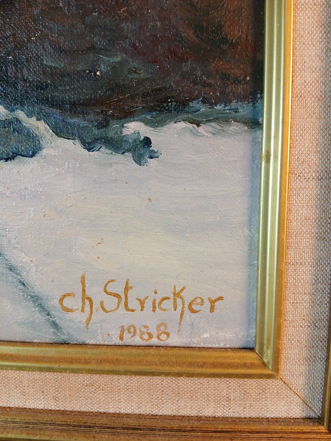 Floral still life 1988 – Karl-Heinz Stricker – vintage gilt frame