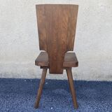 Pair of 1960s Brutalist Solid Oak Chalet Chairs