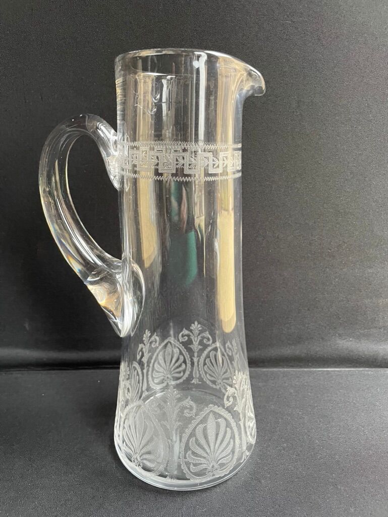 St. Louis - Beer serving party (1) - Art Nouveau - Blown and engraved crystal