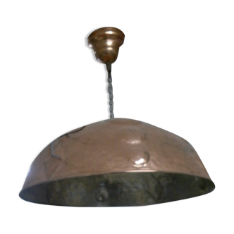 Dome hammered copper chandelier