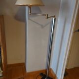 Vintage reading floor lamp in gold metal