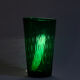 Italian bubbled blown glass vase from Empoli - Mid-20th century