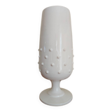 Vase signed Pol Chambost in white enameled ceramic