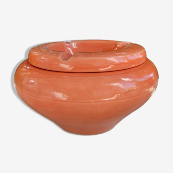 Cendrier en poterie terre cuite faite à la main orange de tunisie idée cadeau pour fumeur