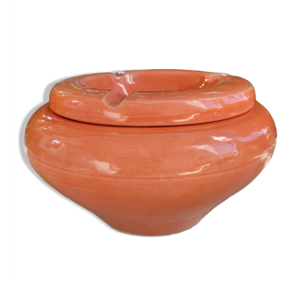 Cendrier en poterie terre cuite faite à la main orange de tunisie idée cadeau pour fumeur