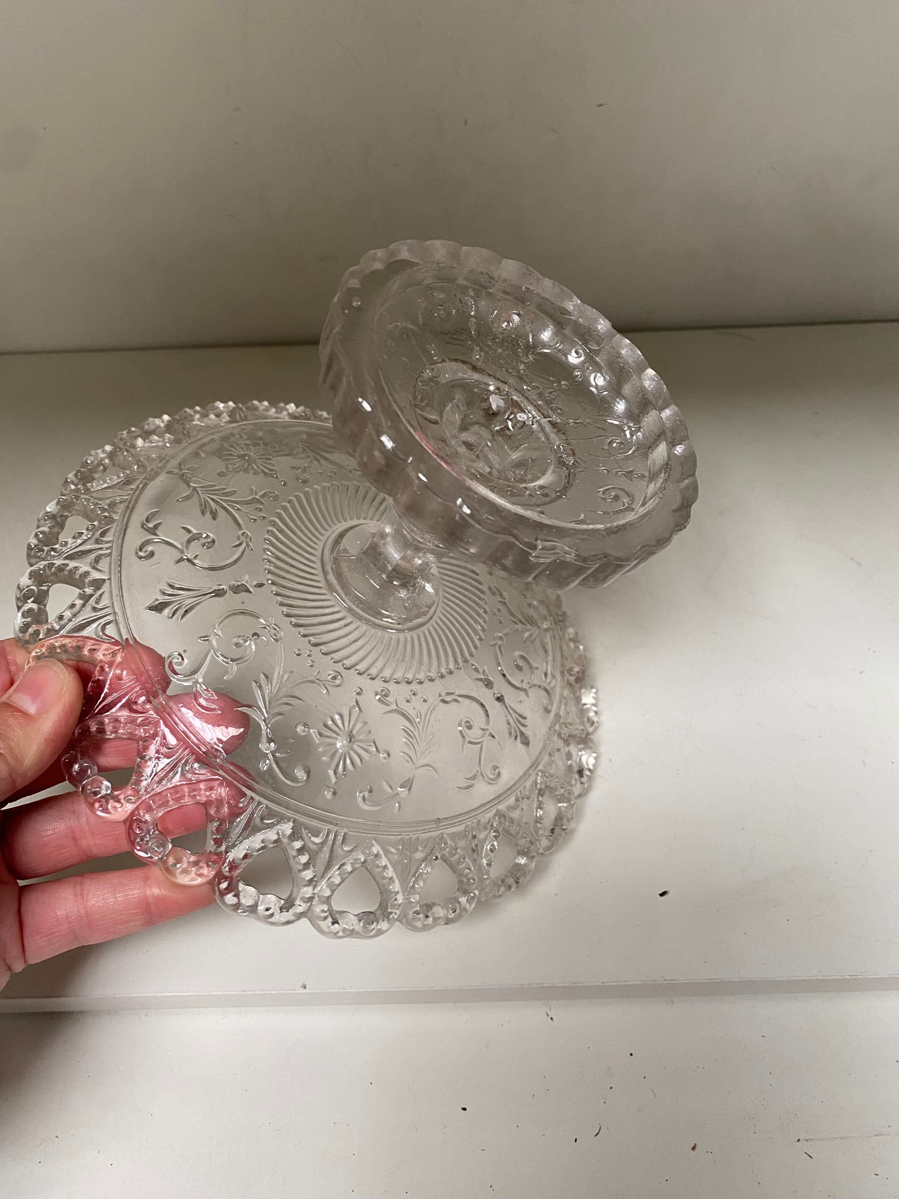 Vintage glass cake dish