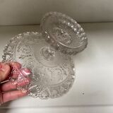 Plat à gâteaux en verre vintage