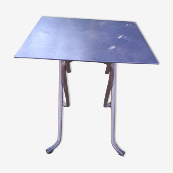 Folding side table, slate top