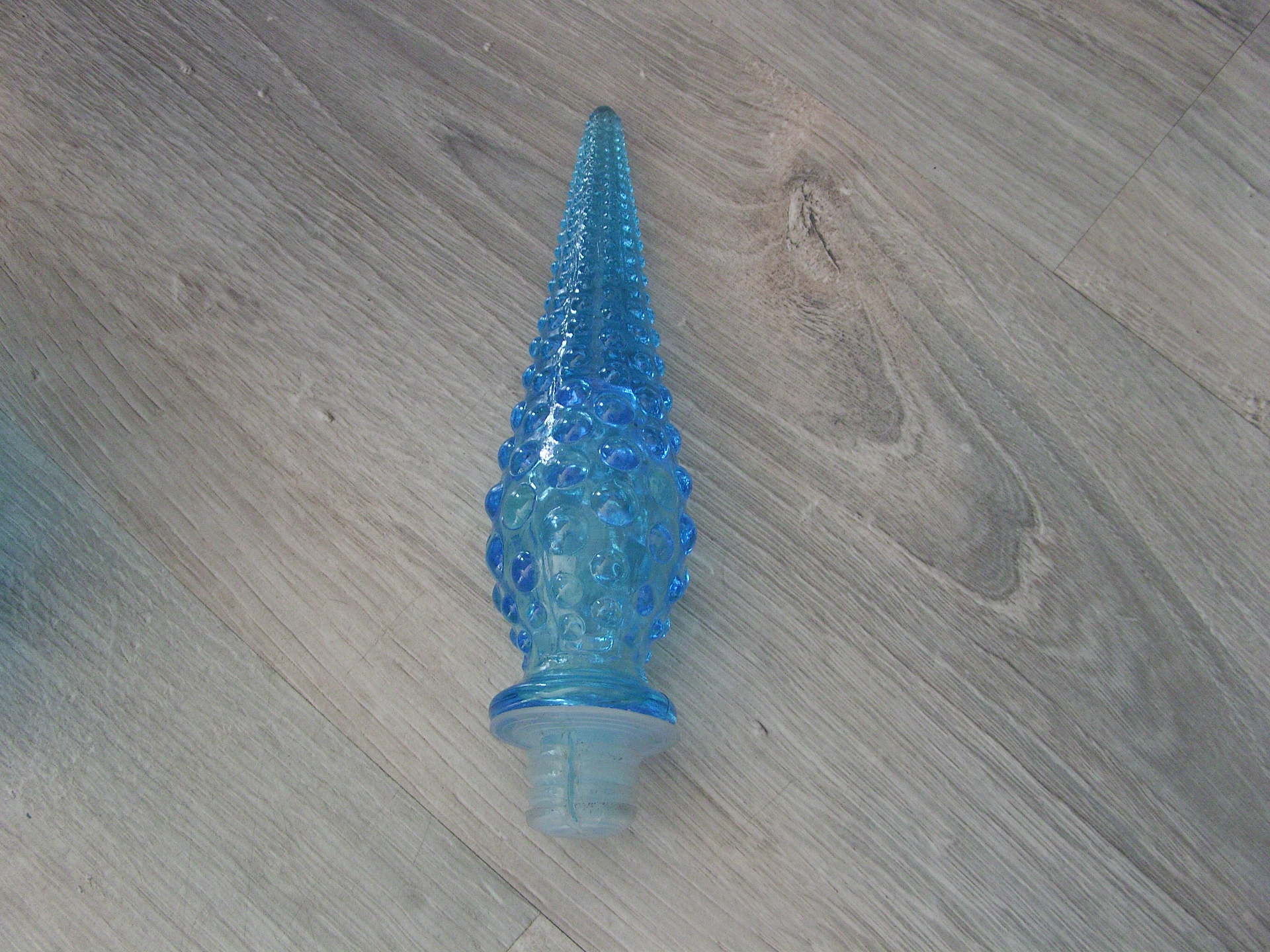 Vintage empoli Italian blue glass carafe