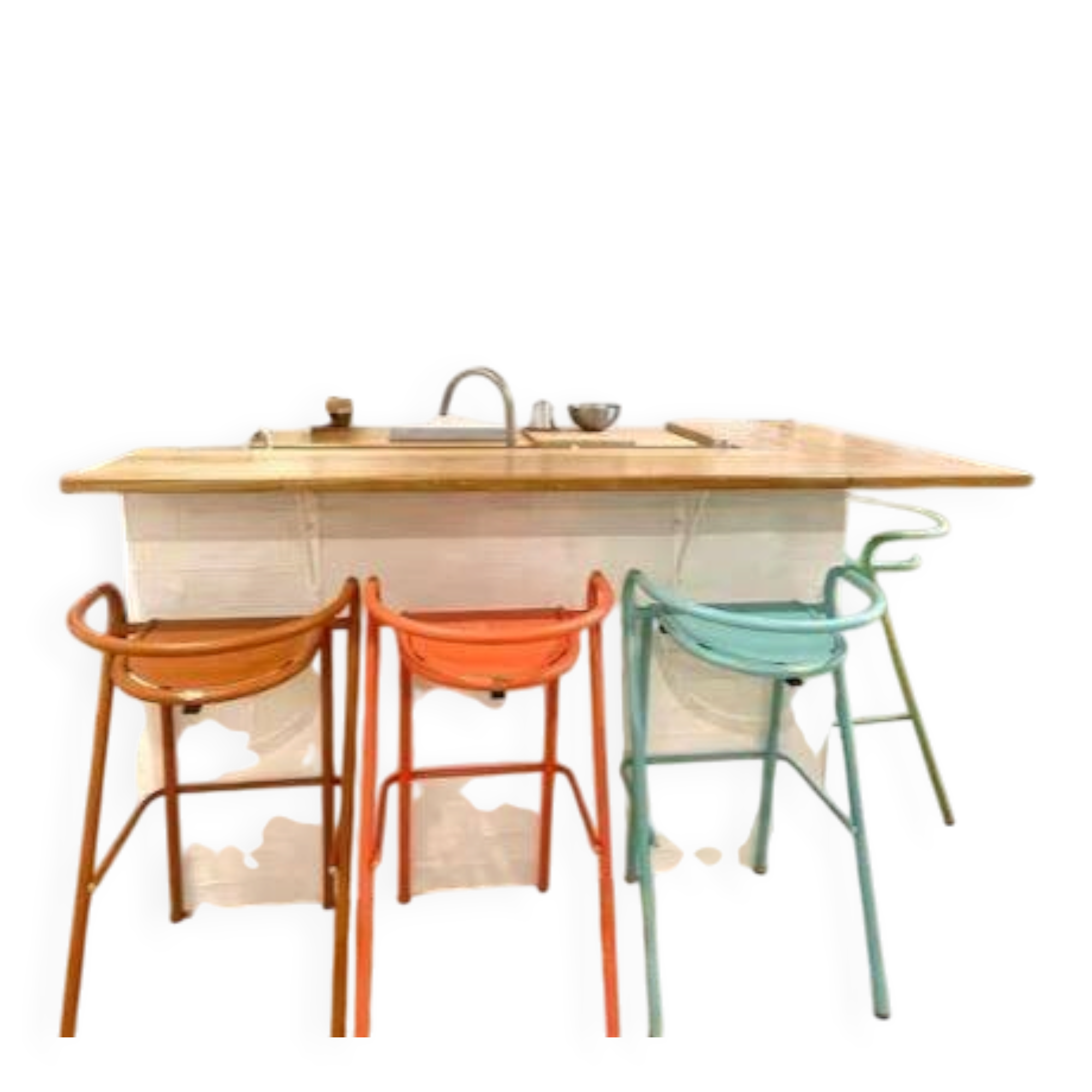 Set of 4 ADICO Metal Bar Stools