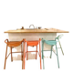 Set of 4 ADICO Metal Bar Stools