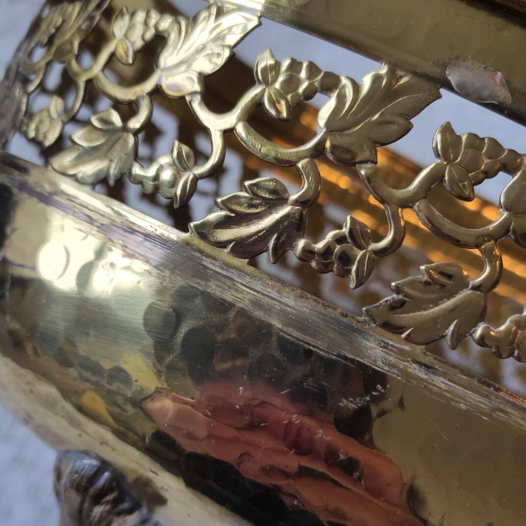 Old brass planter