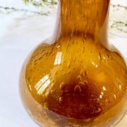 Vase soliflore en verre bullé de Biot, années 1950