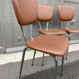 4 chairs 1960 vintage skaï