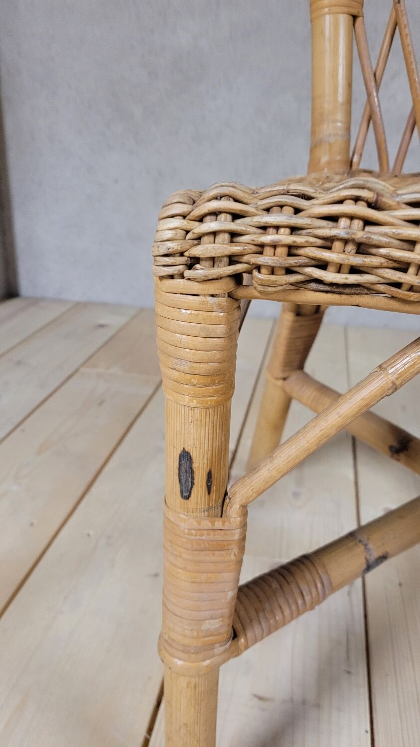 Vintage rattan office chair - 1950s