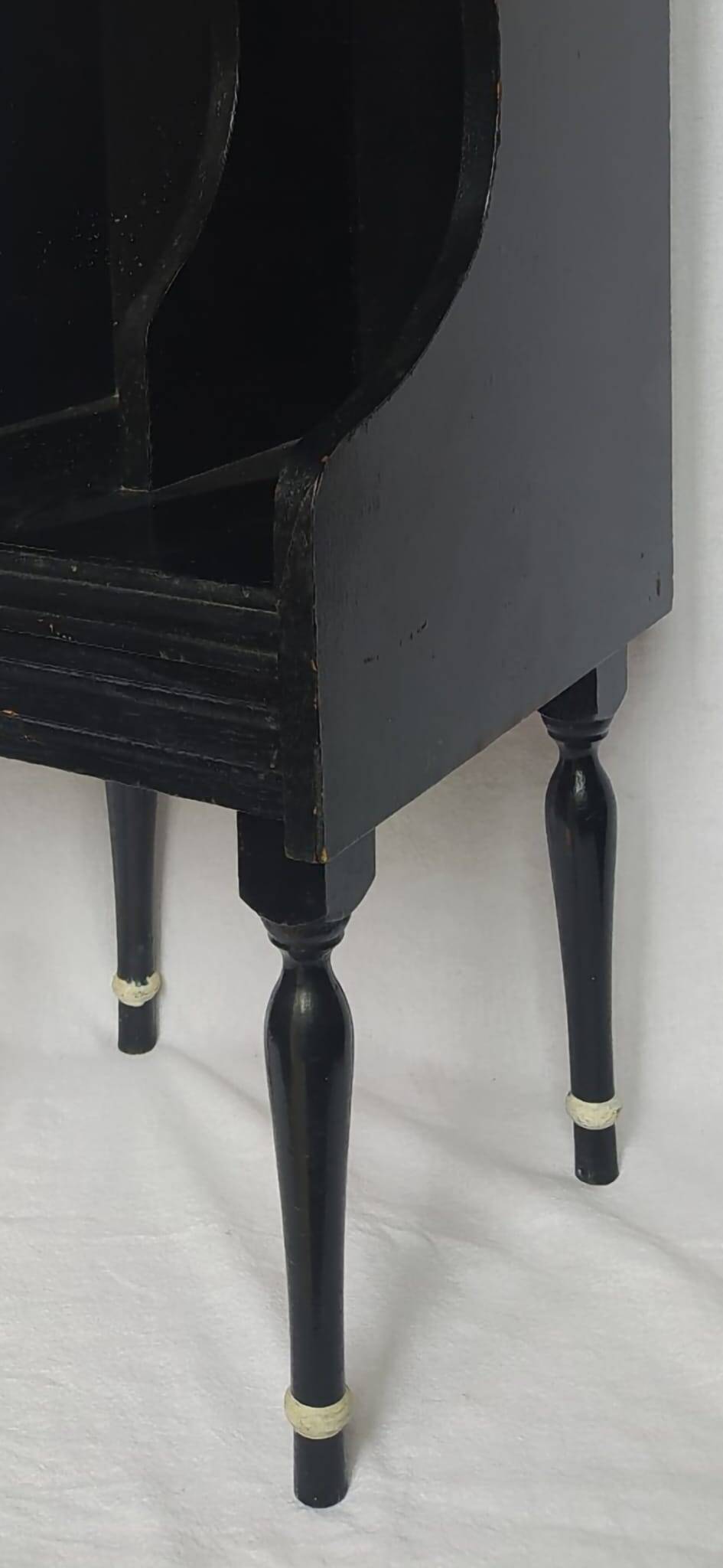 Wooden side or bedside table/vinyl storage console. Vintage.