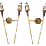 Lunel House: 1950 pair brass & resin vintage 50's wall lights