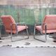 Chrome armchair with Knoll textile, 1980s